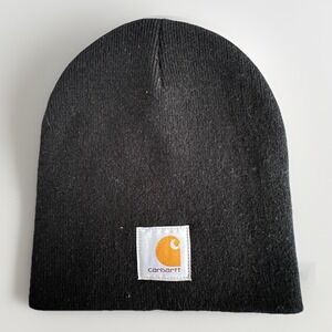 NWOT Carhartt Men's Beanie Black One Size Logo Front Patch Outdoor Work Wear New